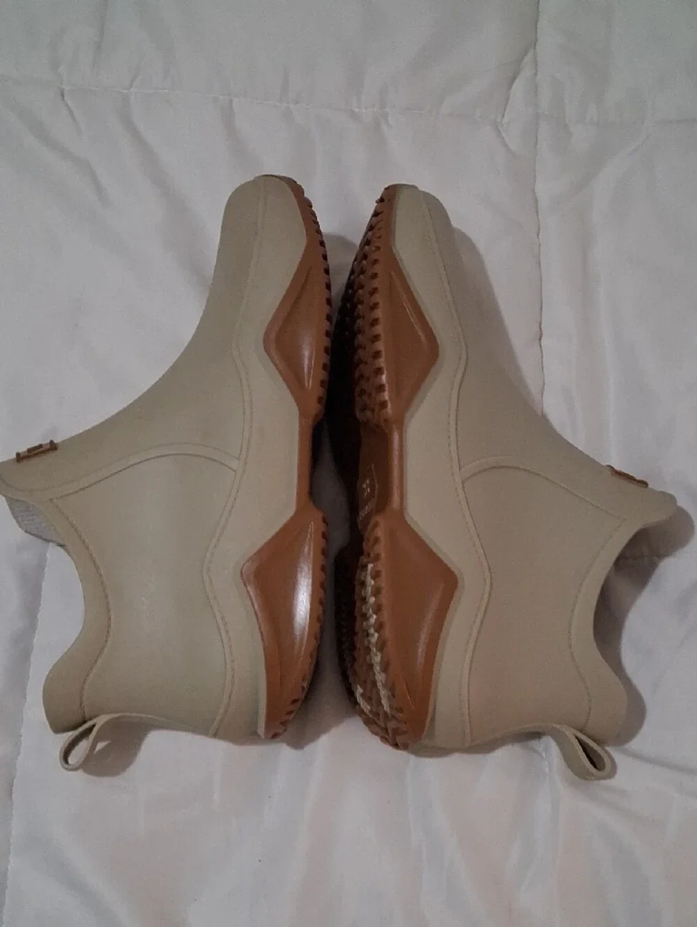 Wemuta Women's Pale Green And Brown Short Rain Boots 7.5
